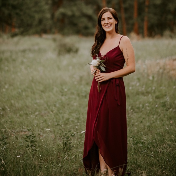 Show me your mumu Mariah wrap dress in merlot - Picture 3 of 4